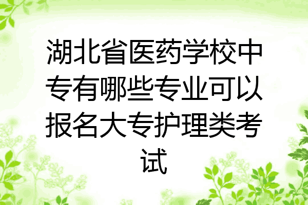 湖北省医药学校中专有哪些专业可以报名大专护理类考试