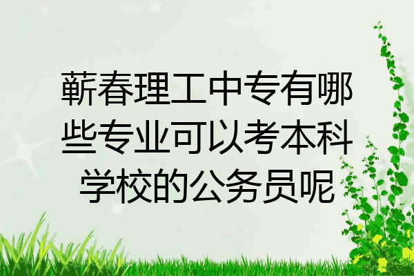 蕲春理工中专有哪些专业可以考本科学校的公务员呢
