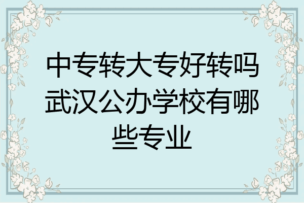 中专转大专好转吗武汉公办学校有哪些专业