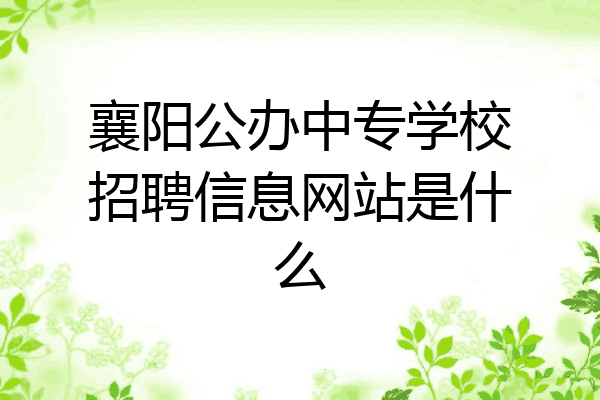 襄阳公办中专学校招聘信息网站是什么