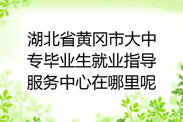湖北省黄冈市大中专毕业生就业指导服务中心在哪里呢