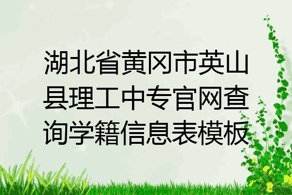 湖北省黄冈市英山县理工中专官网查询学籍信息表模板