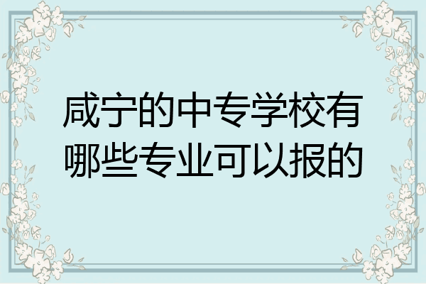 咸宁的中专学校有哪些专业可以报的