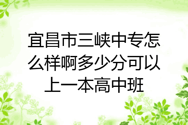 宜昌市三峡中专怎么样啊多少分可以上一本高中班