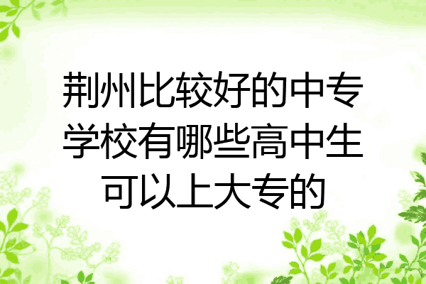 荆州比较好的中专学校有哪些高中生可以上大专的