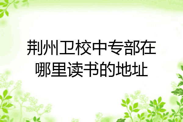 荆州卫校中专部在哪里读书的地址