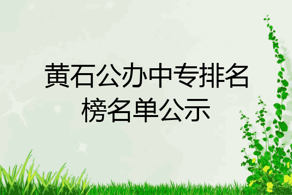 黄石公办中专排名榜名单公示