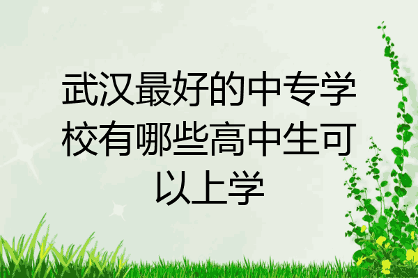 武汉最好的中专学校有哪些高中生可以上学