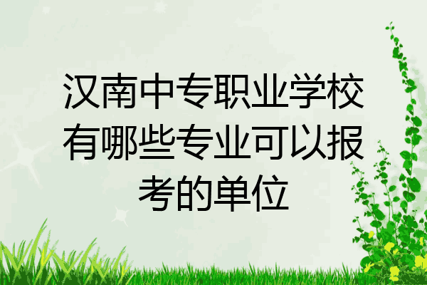 汉南中专职业学校有哪些专业可以报考的单位