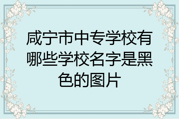 咸宁市中专学校有哪些学校名字是黑色的图片