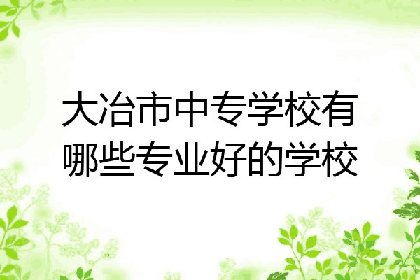 大冶市中专学校有哪些专业好的学校