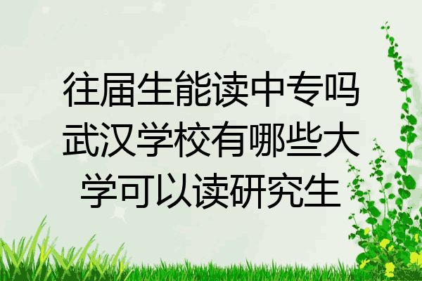 往届生能读中专吗武汉学校有哪些大学可以读研究生