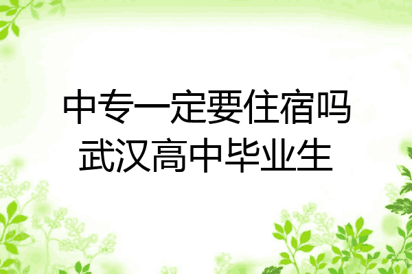 中专一定要住宿吗武汉高中毕业生