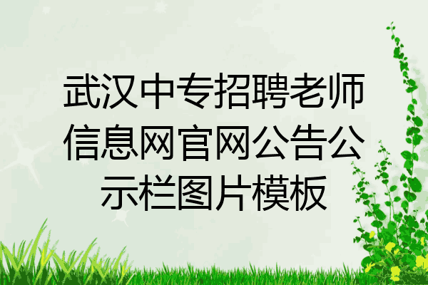 武汉中专招聘老师信息网官网公告公示栏图片模板
