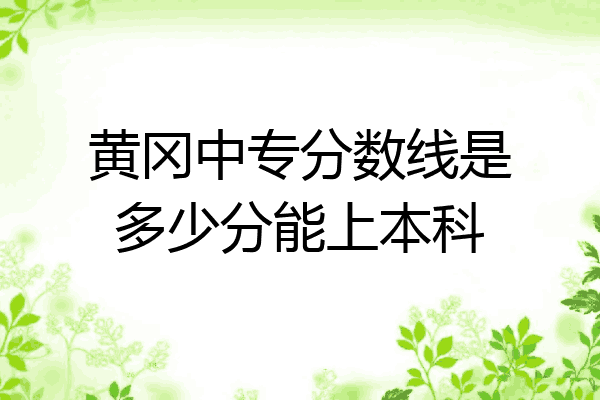 黄冈中专分数线是多少分能上本科