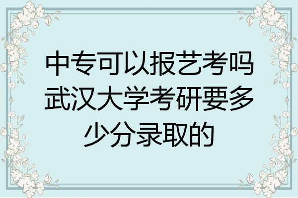 中专可以报艺考吗武汉大学考研要多少分录取的