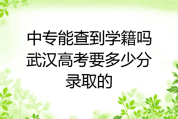 中专能查到学籍吗武汉高考要多少分录取的