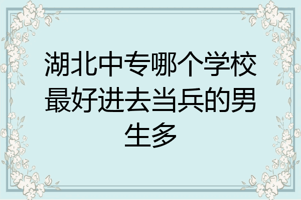 湖北中专哪个学校最好进去当兵的男生多
