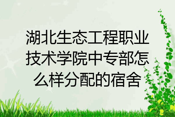 湖北生态工程职业技术学院中专部怎么样分配的宿舍