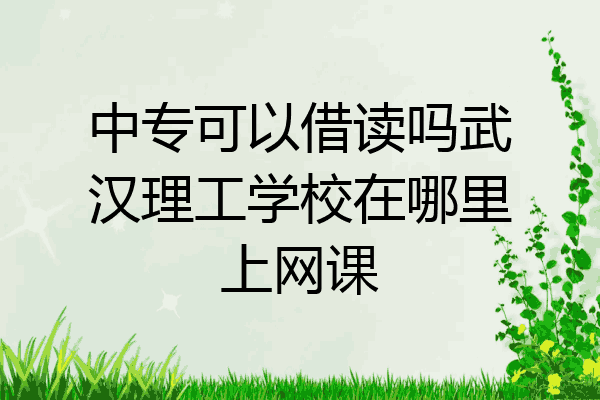 中专可以借读吗武汉理工学校在哪里上网课
