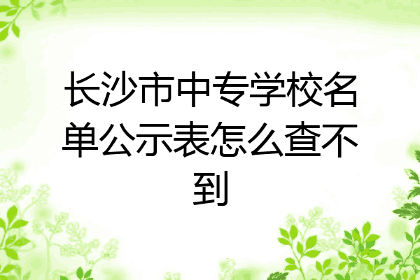 长沙市中专学校名单公示表怎么查不到