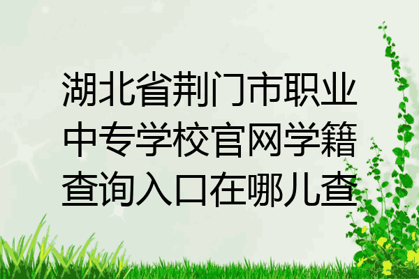 湖北省荆门市职业中专学校官网学籍查询入口在哪儿查