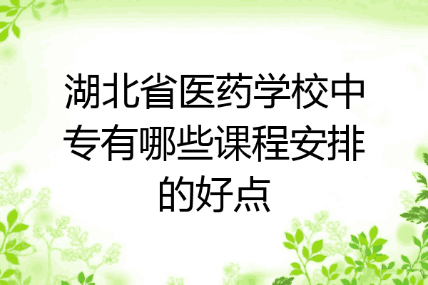 湖北省医药学校中专有哪些课程安排的好点