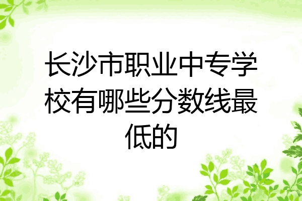 长沙市职业中专学校有哪些分数线最低的