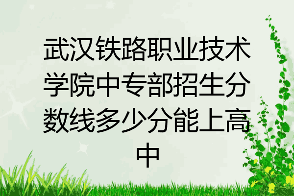 武汉铁路职业技术学院中专部招生分数线多少分能上高中