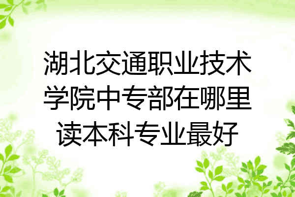 湖北交通职业技术学院中专部在哪里读本科专业最好