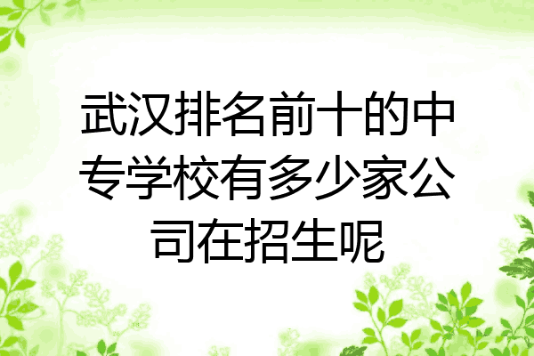 武汉排名前十的中专学校有多少家公司在招生呢