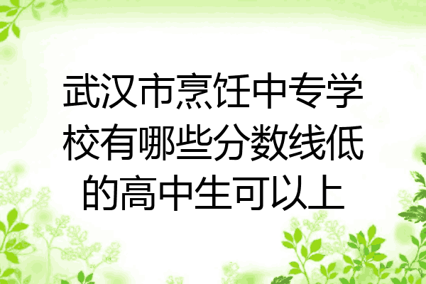 武汉市烹饪中专学校有哪些分数线低的高中生可以上