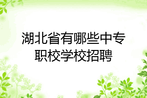 湖北省有哪些中专职校学校招聘
