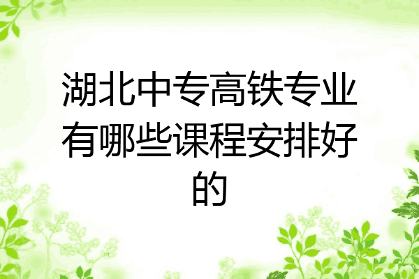 湖北中专高铁专业有哪些课程安排好的