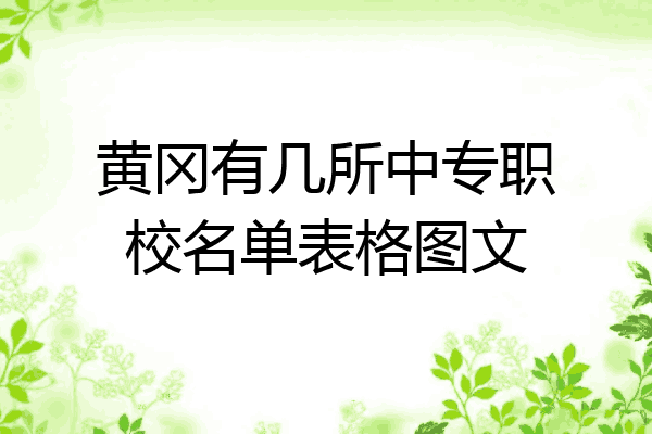 黄冈有几所中专职校名单表格图文