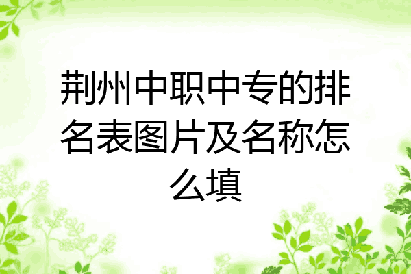 荆州中职中专的排名表图片及名称怎么填