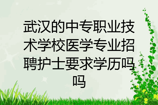 武汉的中专职业技术学校医学专业招聘护士要求学历吗吗