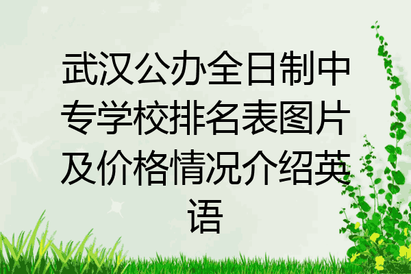 武汉公办全日制中专学校排名表图片及价格情况介绍英语