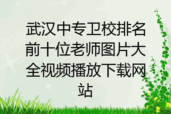 武汉中专卫校排名前十位老师图片大全视频播放下载网站
