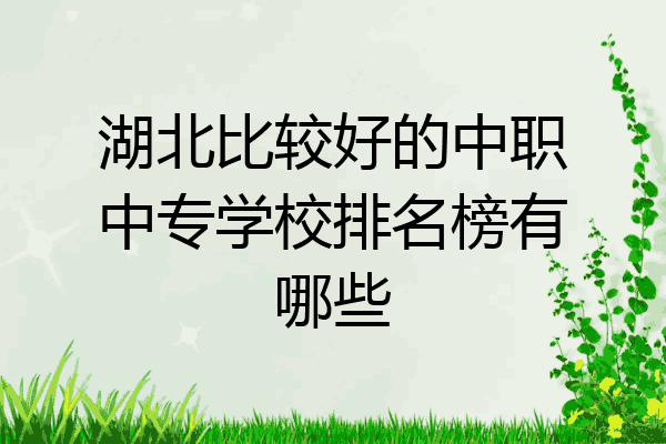 湖北比较好的中职中专学校排名榜有哪些
