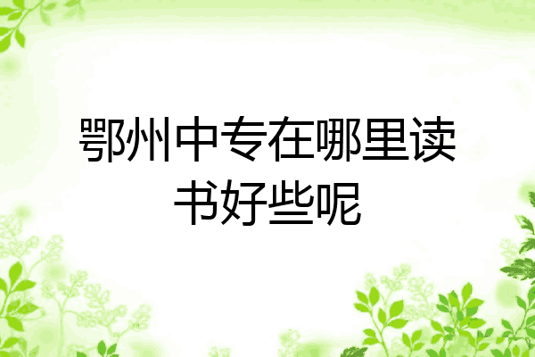鄂州中专在哪里读书好些呢