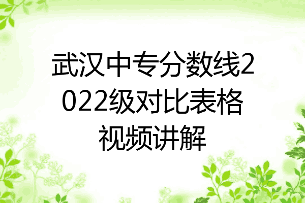 武汉中专分数线2022级对比表格视频讲解