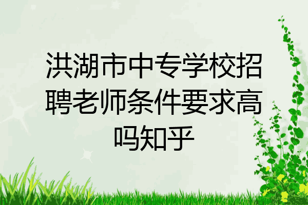 洪湖市中专学校招聘老师条件要求高吗知乎