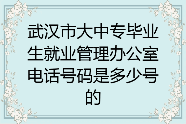 武汉市大中专毕业生就业管理办公室电话号码是多少号的