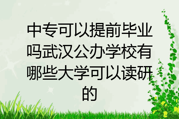 中专可以提前毕业吗武汉公办学校有哪些大学可以读研的