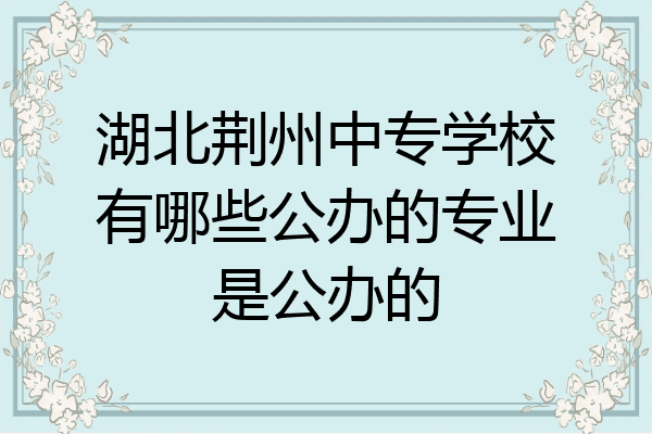 湖北荆州中专学校有哪些公办的专业是公办的