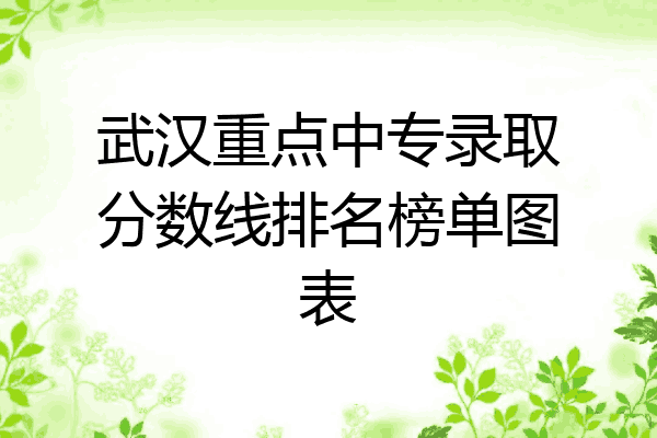 武汉重点中专录取分数线排名榜单图表