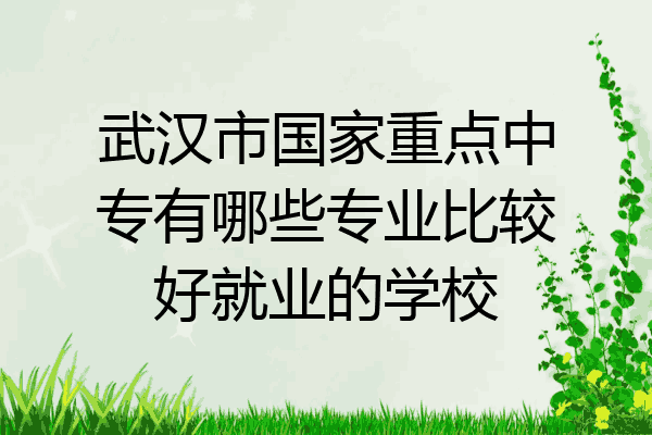武汉市国家重点中专有哪些专业比较好就业的学校
