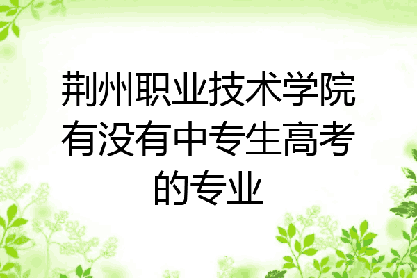 荆州职业技术学院有没有中专生高考的专业