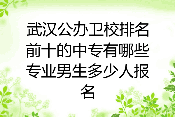 武汉公办卫校排名前十的中专有哪些专业男生多少人报名